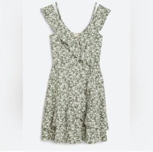 NWT Floral Green Cold Shoulder Dress